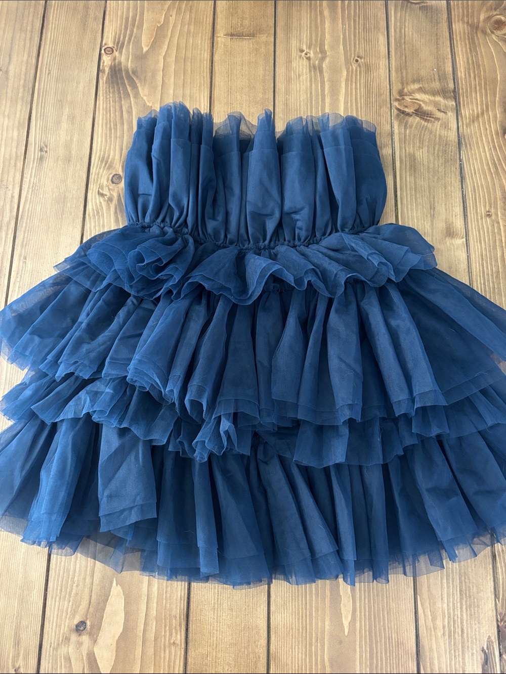 Altar'd State Navy Blue Ruffled Mini Dress